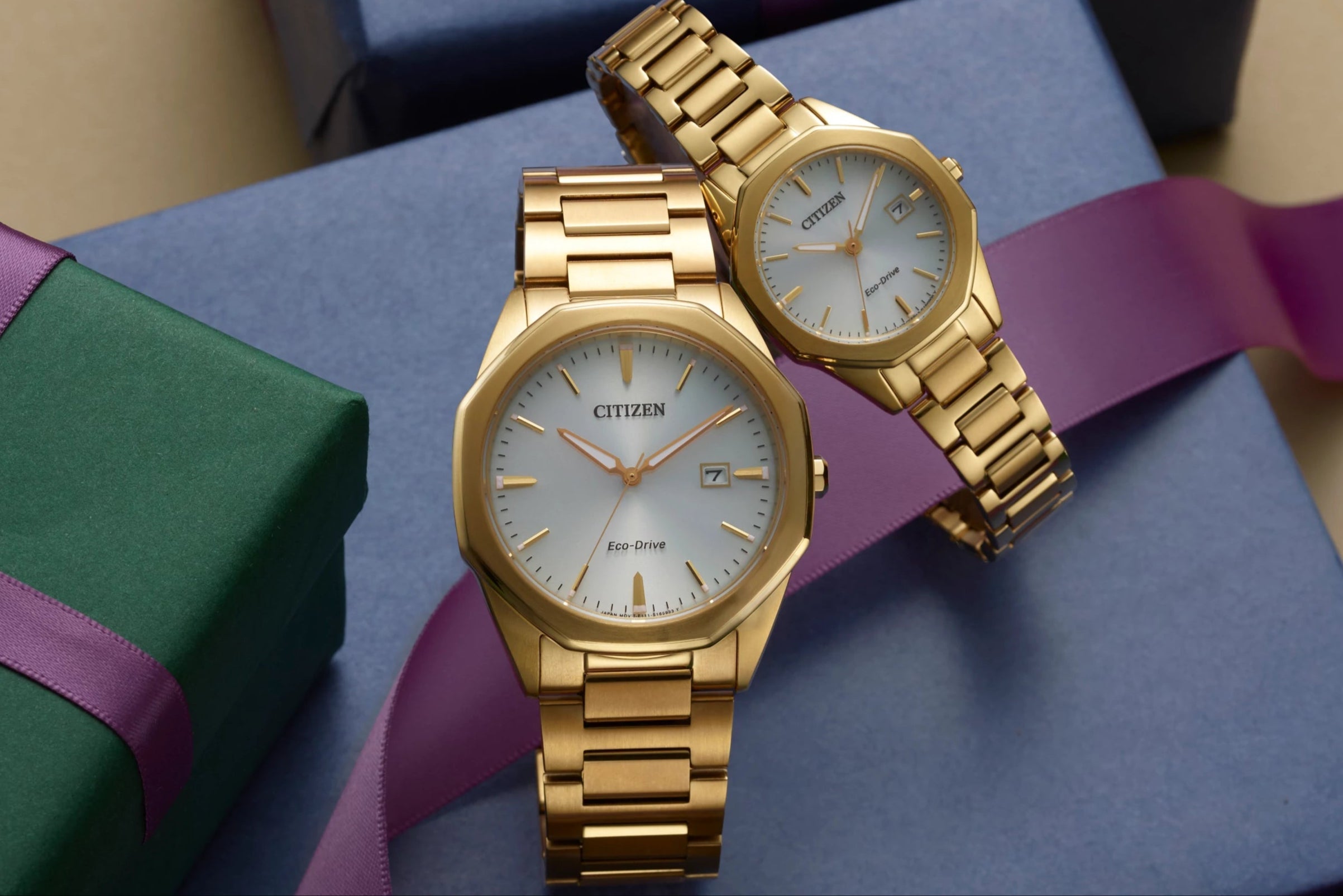 Citizen Corso Collection – featuring models BM7492-57A and EW2582-59A alongside classic Eco-Drive watches with timeless designs and elegant details.