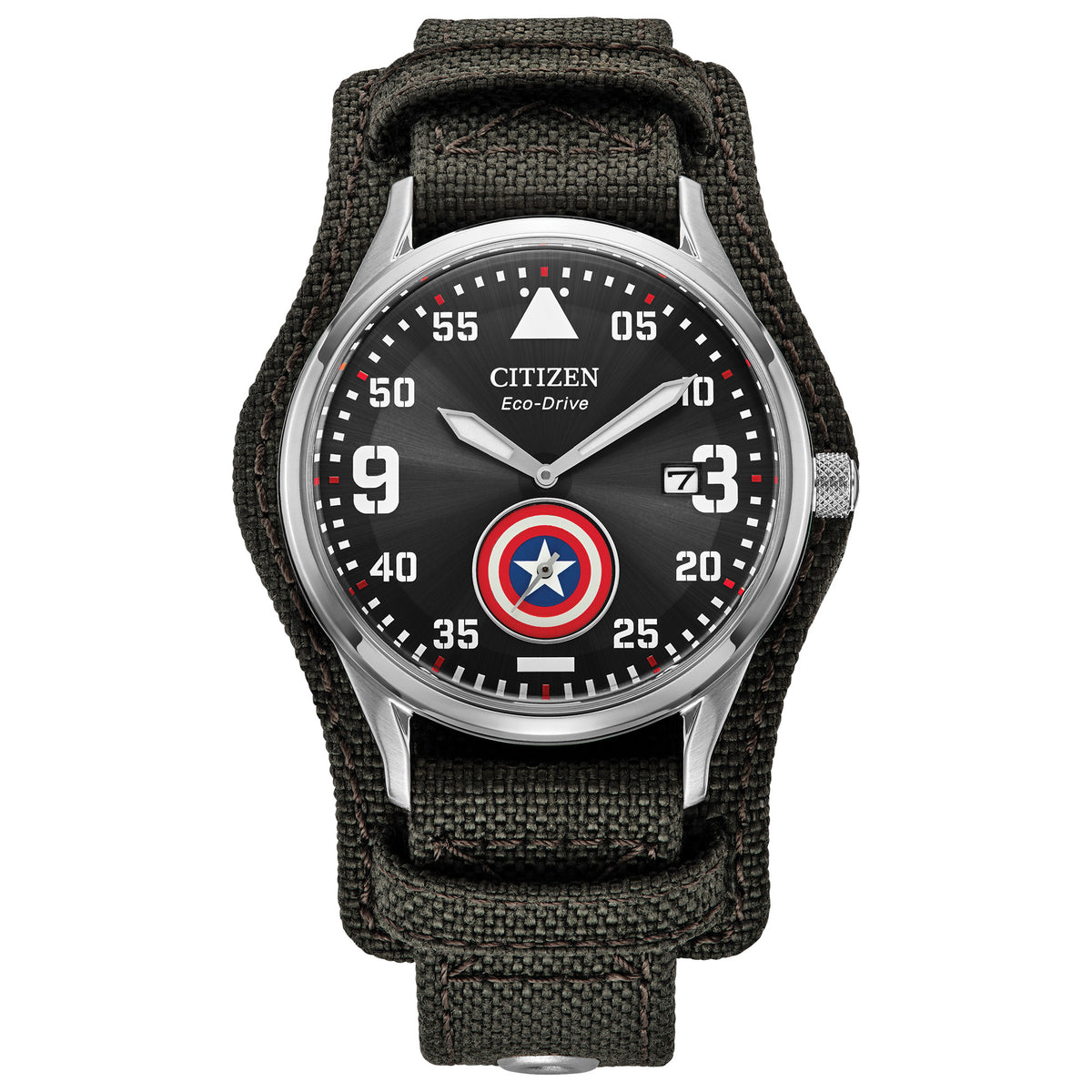 CITIZEN Captain America Eco-Drive Black Dial Watch BV1140-00W