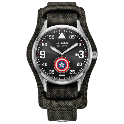 CITIZEN Captain America Eco-Drive Black Dial Watch BV1140-00W