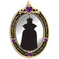 Citizen Eco-Drive Disney Evil Queen Shadow Watch GA1082-46W featuring a 29.5mm gold-tone stainless steel case, deep black dial with Evil Queen design, crystal markers, and black leather strap—front view.​