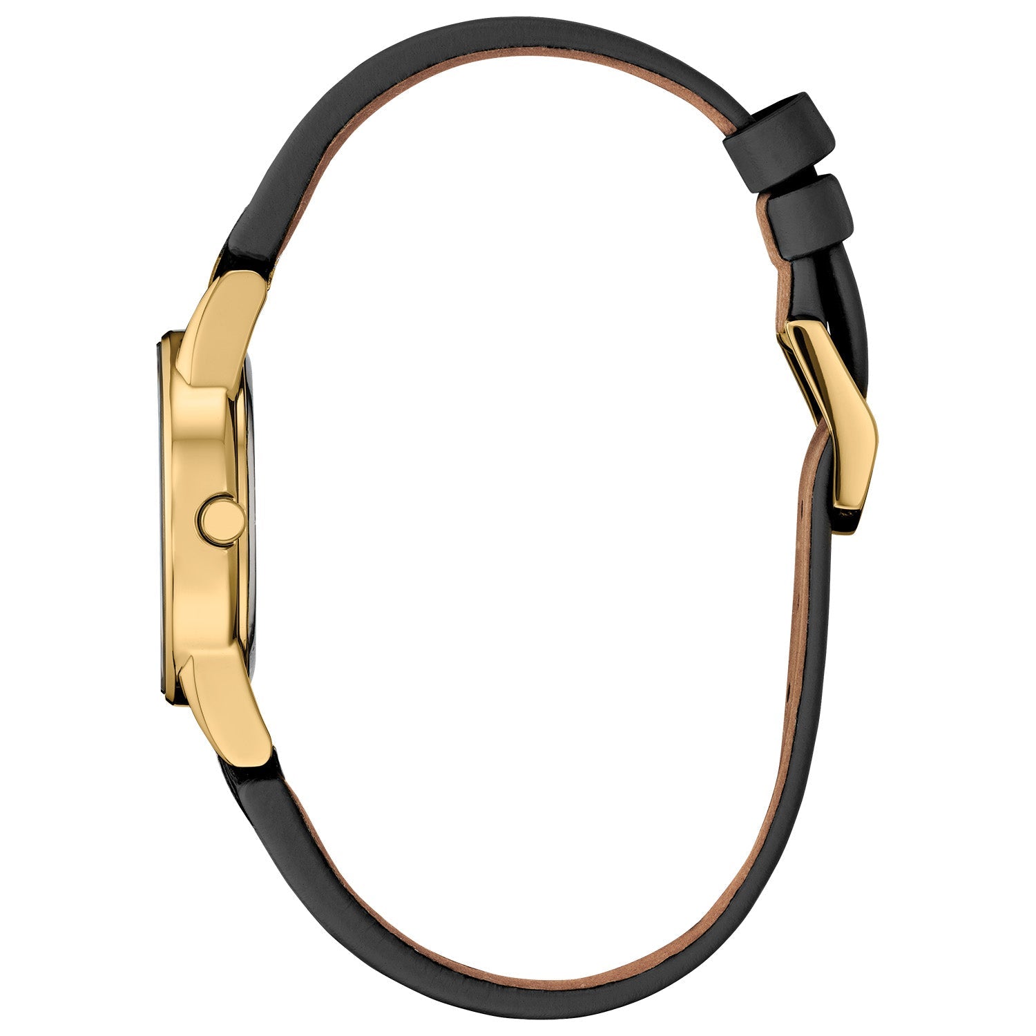 Side profile of the Citizen Eco-Drive Disney Evil Queen Shadow Watch GA1082-46W, highlighting the sleek case and strap design.​
