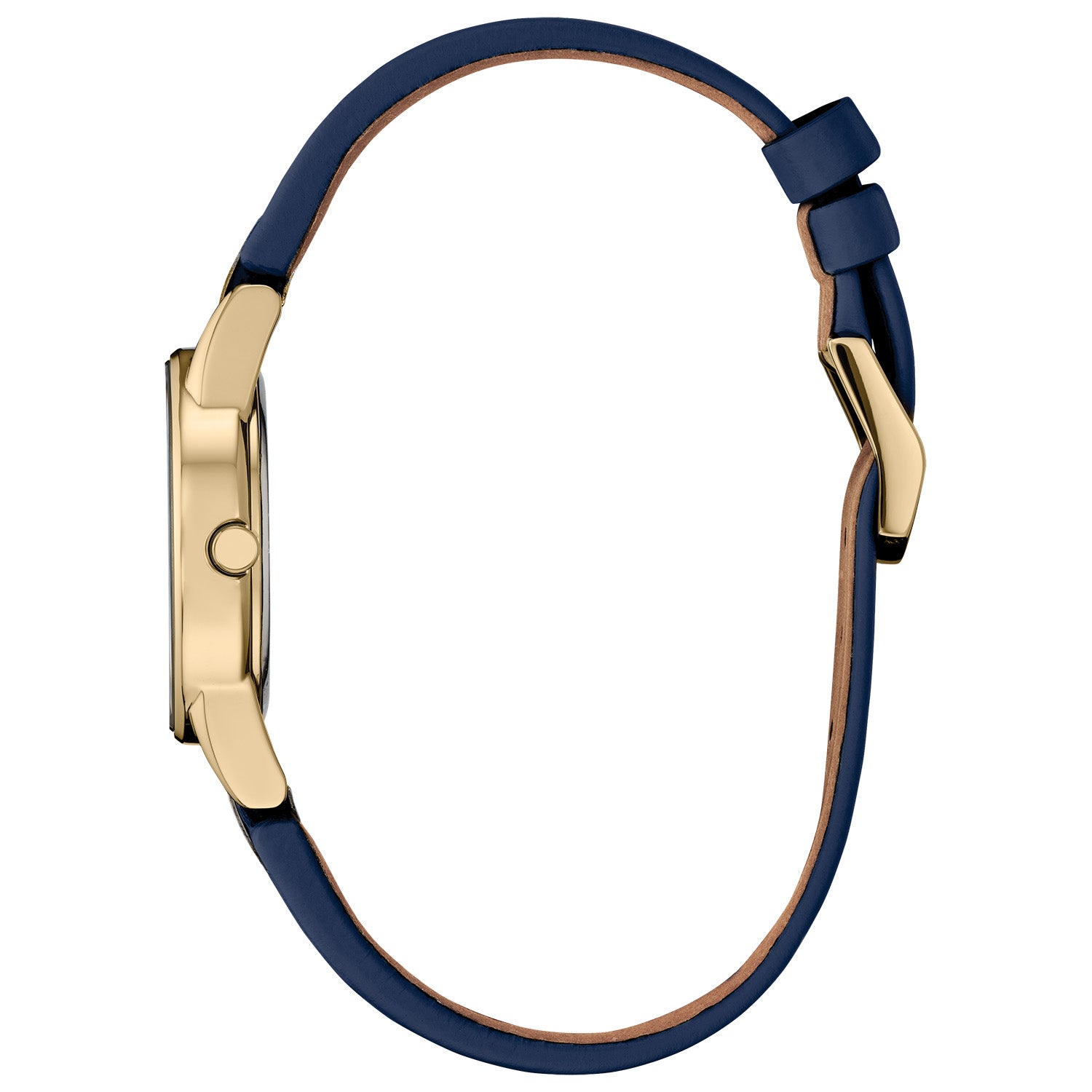 Side profile of the Citizen Disney Snow White Flora Watch GA1079-41W, highlighting the sleek case and strap design.