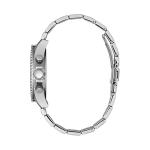  Profile view of the Caravelle 43A145, highlighting its case thickness and mineral crystal.