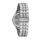 Back view of the Caravelle by Bulova 43B158, showcasing the stainless steel case back with engraved branding and the bracelet's clasp mechanism.​