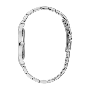 Profile view of the Caravelle 43D106, highlighting its 7.8mm case thickness and mineral crystal.