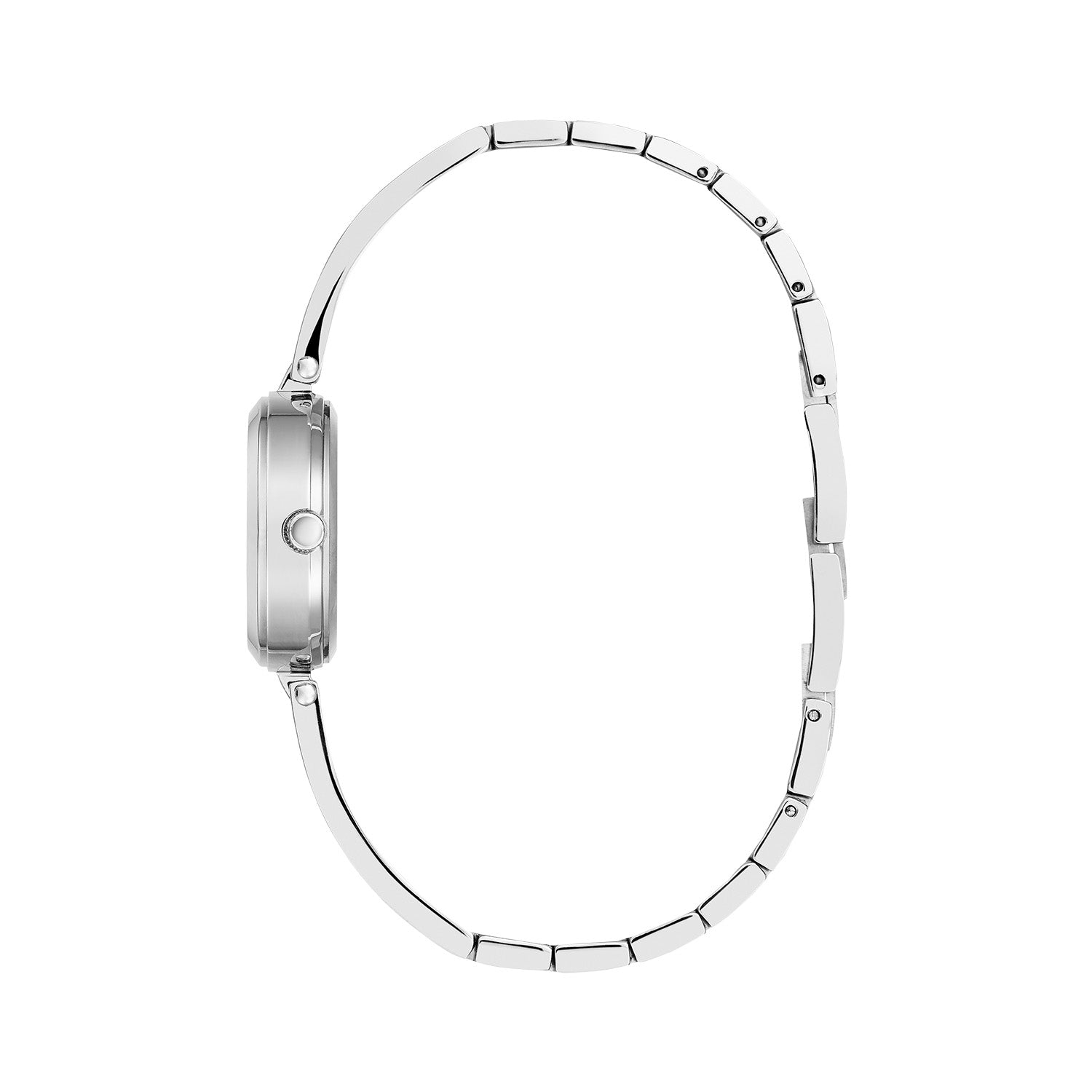 Side profile of the Caravelle by Bulova 43L215, showcasing its sleek bangle design