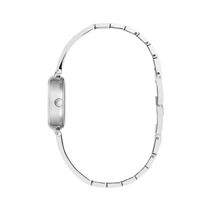 Side profile of the Caravelle by Bulova 43L215, showcasing its sleek bangle design