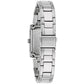 Rear view of the Caravelle 43L224 highlighting the stainless steel bracelet and push-button folding clasp.