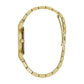 Profile view of the Caravelle 44D102, highlighting its sleek case design and edge-to-edge metallized crystal.