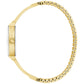 SiRear view of the Caravelle 44L226 highlighting the expandable stainless steel bangle and clasp mechanism.de profile of the Caravelle 44L226 showcasing the edge-to-edge metallized curved mineral crystal and slim case design.