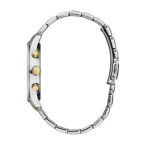 Profile view of the Caravelle 45A143, highlighting its 10mm case thickness and mineral crystal.