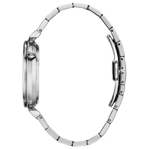 Side profile of Bulova Regatta 96A235, highlighting the uniquely angled lugs and crown positioned at 2 o'clock.