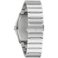 Back view of Bulova 96A258 highlighting the stainless steel case back design.