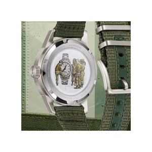 Rear view of the Bulova Hack 96A259, highlighting the screw-back case design.
