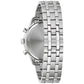 Back view of the Bulova Sutton 96B404, showcasing the stainless steel case back and bracelet.