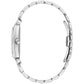 Side profile of Bulova 96B461 showcasing curved sapphire crystal and sleek stainless steel case.