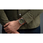 Bulova Military Green Dial Chronograph Leather Watch 96B482