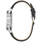 Side profile of the Bulova 96C130 highlighting the flat mineral glass and sleek stainless steel case design.