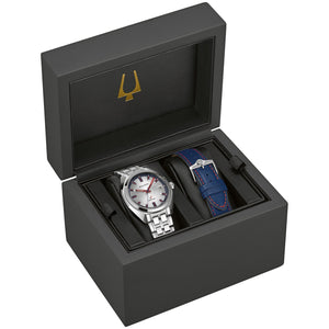 Bulova 96K112 presented in special limited edition packaging with a numbered certificate of authenticity.
