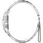 Side profile of the Bulova 96L333 showcasing the silver-tone stainless steel case and faceted bangle bracelet.