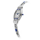 Side profile of the Bulova 96L340 showcasing the domed sapphire crystal and ornate filigreed expansion bracelet