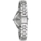Back view of Bulova 96P249 highlighting the stainless steel case back with engraved details.