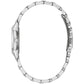 Side profile of Bulova 96P249 showcasing the polished stainless steel case and textured crown.