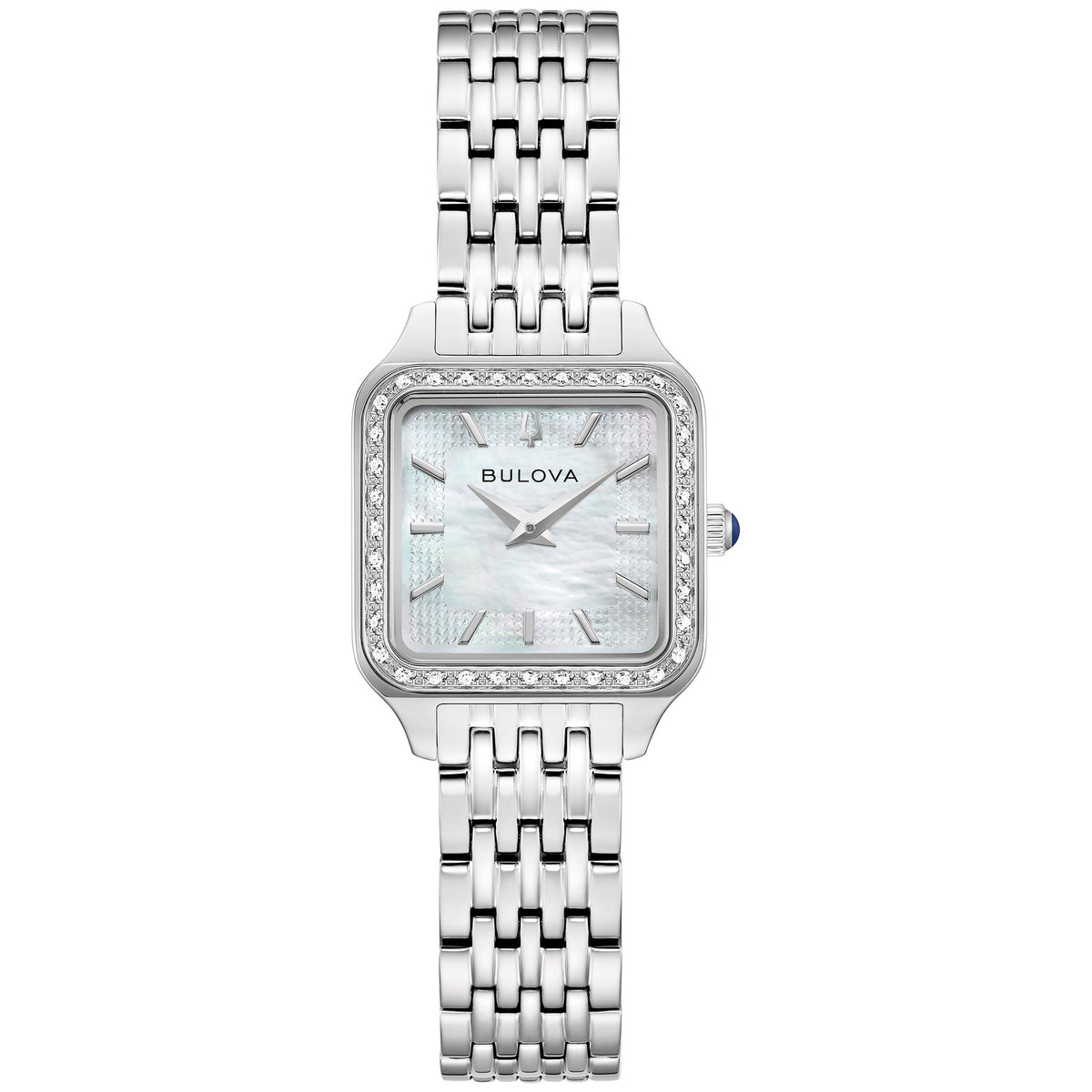 Bulova Sutton Square Mother-of-Pearl Diamond Watch 96R256