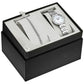 Bulova 96X153 presented in its signature box, complete with the matching crystal-accented tennis bracelet and user manual.