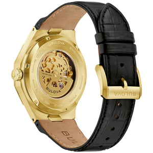 Bulova Prestige Gold-Tone Automatic Skeleton Watch 97A206