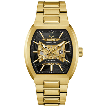 Bulova Maquina Gold-Tone Automatic Skeleton Watch 97A207