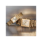Bulova Quadra Diamond Gold-Tone Rectangular Watch 97D120