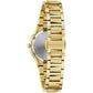 view of the Bulova Millennia 97L175, showcasing the stainless steel case back and bracelet clasp.