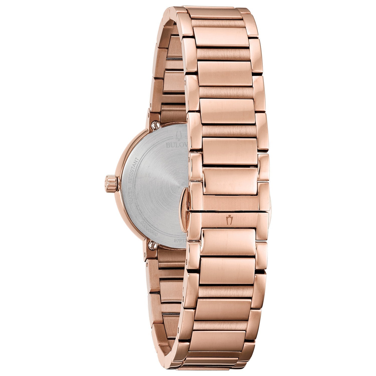 Back view of the Bulova 97P132, showcasing the screw-back case design.