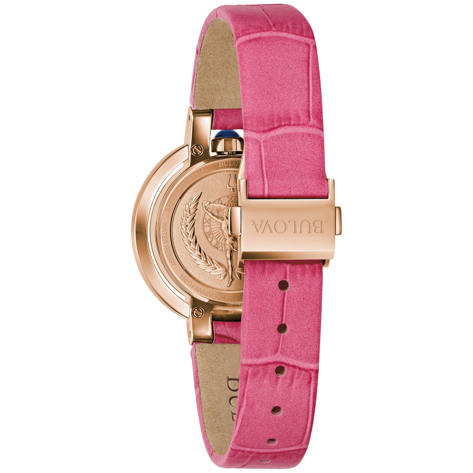 Close-up of the deployant clasp on the Bulova Rubaiyat Spring Four Seasons Women's Watch 97R103.