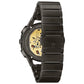 Back view of Bulova 98A206, highlighting the exhibition case back revealing the intricate movement.