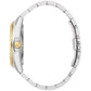 Side profile of the Bulova 98A284, highlighting the two-tone stainless steel case and the sleek design of the bracelet.