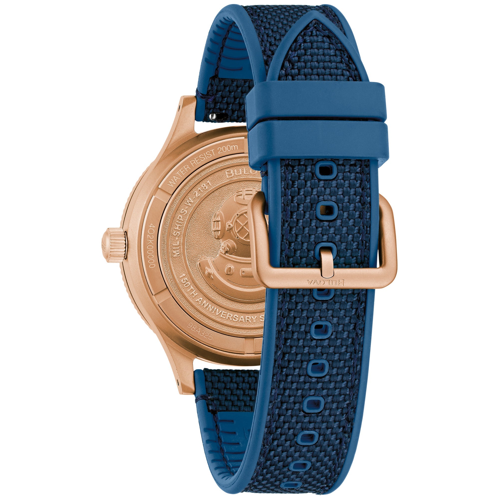 Bulova Mil-Ships Bronze Automatic Watch 98A325 – 41mm Blue Dial