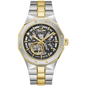 Bulova Prestige Two-Tone Black Skeleton Automatic Watch 98A339