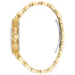  Side profile of Bulova 98B174, showcasing the gold-tone case and crystal-accented bracelet.