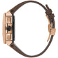 Side profile of Bulova 98B356 showcasing the two-tone stainless steel case and textured crown.