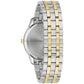  Rear view of the Bulova 98B385, showcasing the stainless steel case back and bracelet with deployant clasp.