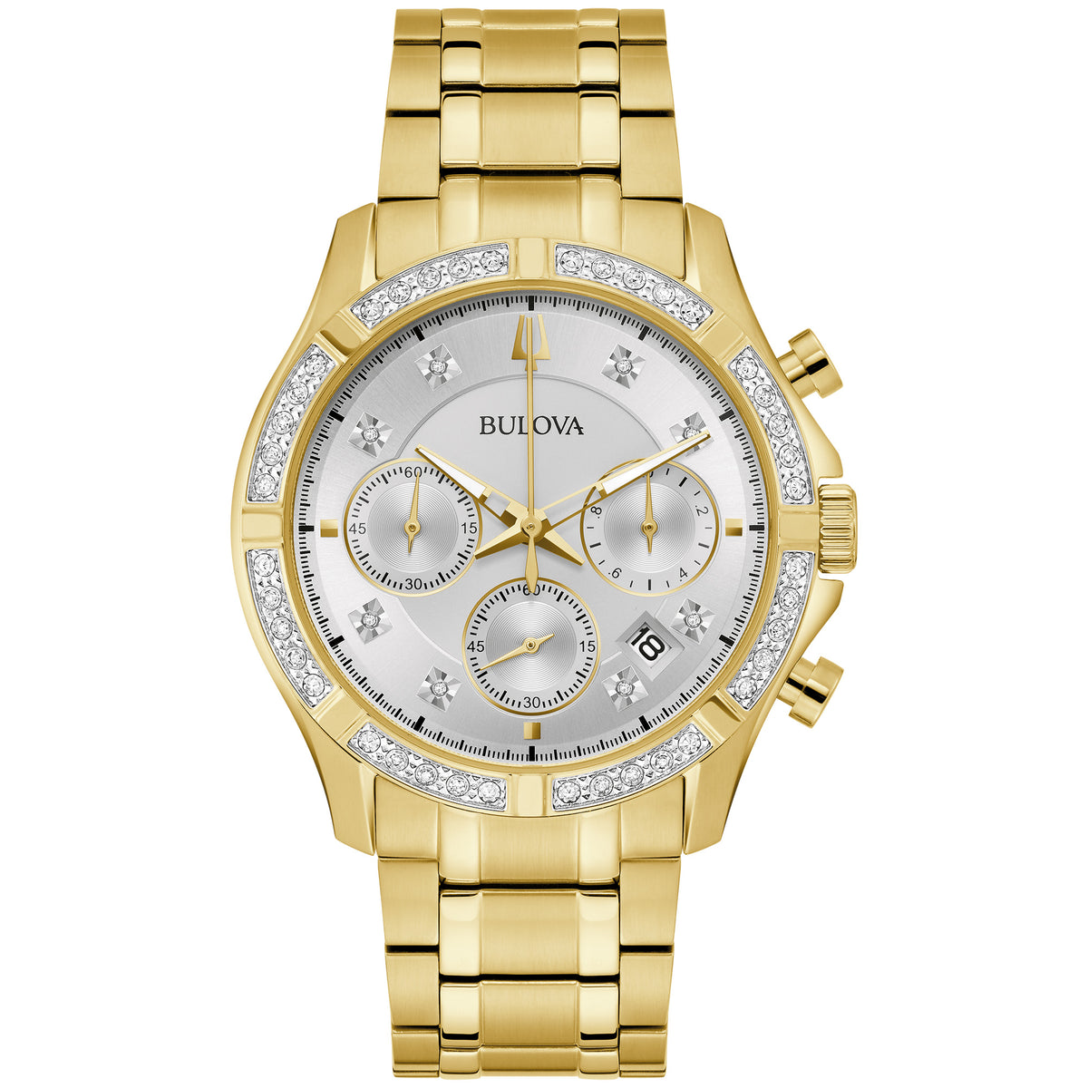Bulova Classic Gold-Tone Diamond Chronograph Watch 98E113