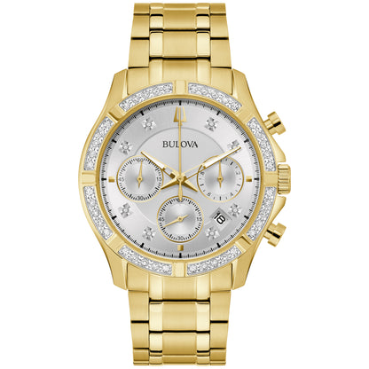 Bulova Classic Gold-Tone Diamond Chronograph Watch 98E113