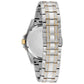 Back view of Bulova 98K106, highlighting the stainless steel case back and deployment clasp.