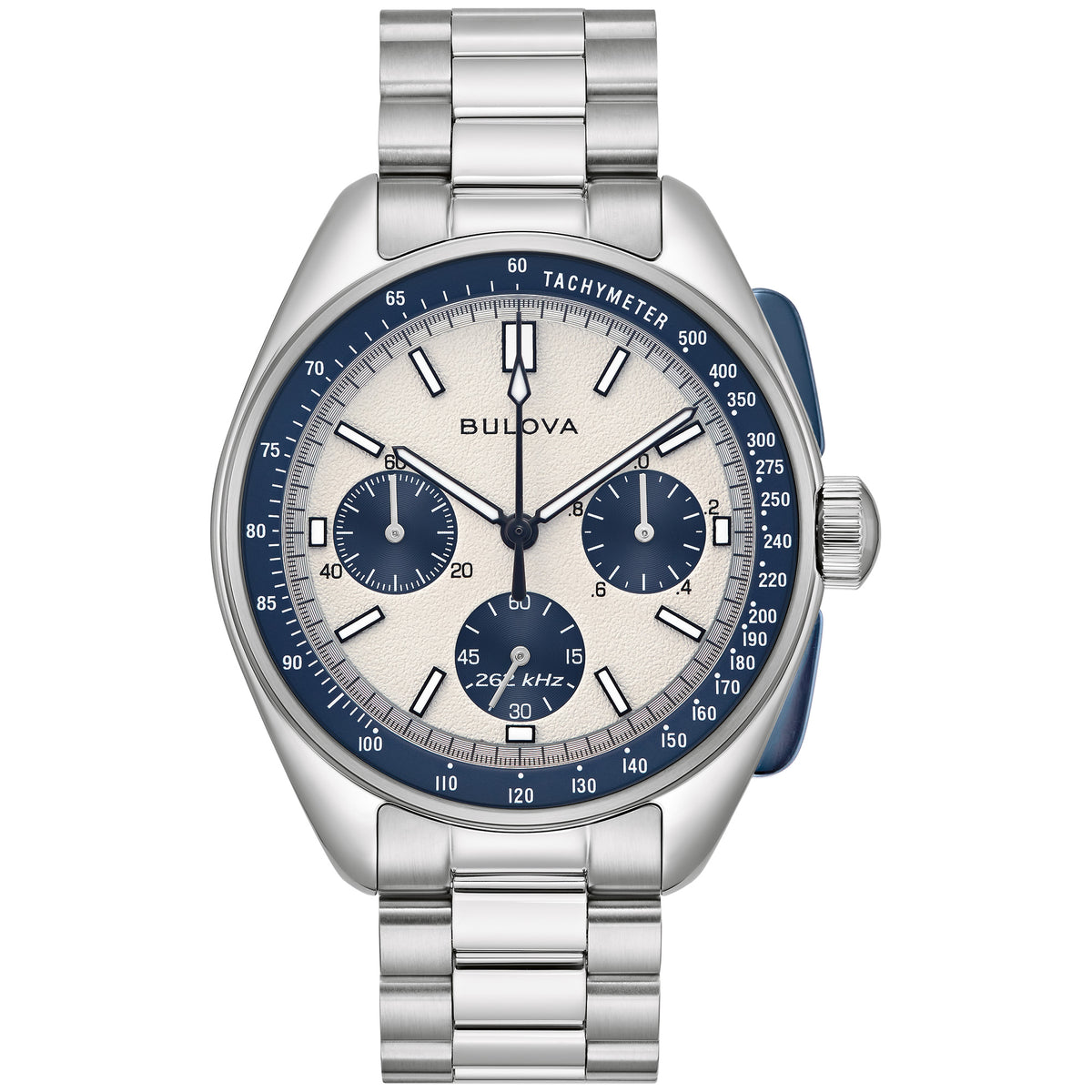 Bulova Lunar Pilot Blue Panda Chronograph Watch 98K112