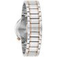  Back view of the Bulova 98L309 displaying the two-tone stainless steel bracelet and clasp.