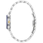 Side profile of the Bulova 98P177, highlighting the edge-to-edge blue faceted metalized mineral crystal and gold-tone crown.