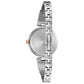 Back view of Bulova Women's Crystal Watch 98X121, displaying the stainless steel case and bracelet.