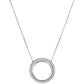 Front view of Bulova 98X121 women's necklace with crystal accents, featuring a delicate pendant and matching chain.